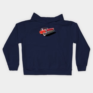 1957 chevrolet bel air in red Kids Hoodie